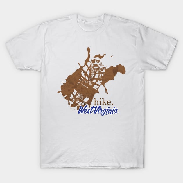 Hike West Virginia - Boot Print T-Shirt by WearInTheWorld